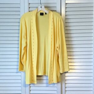 Rafaella Women's Yellow Cardigan Sweater